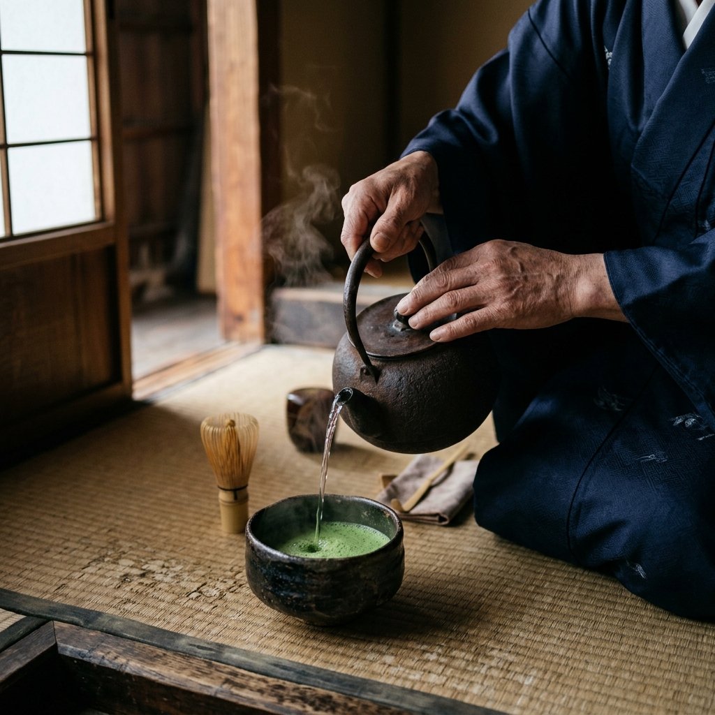 Barista pouring coffee